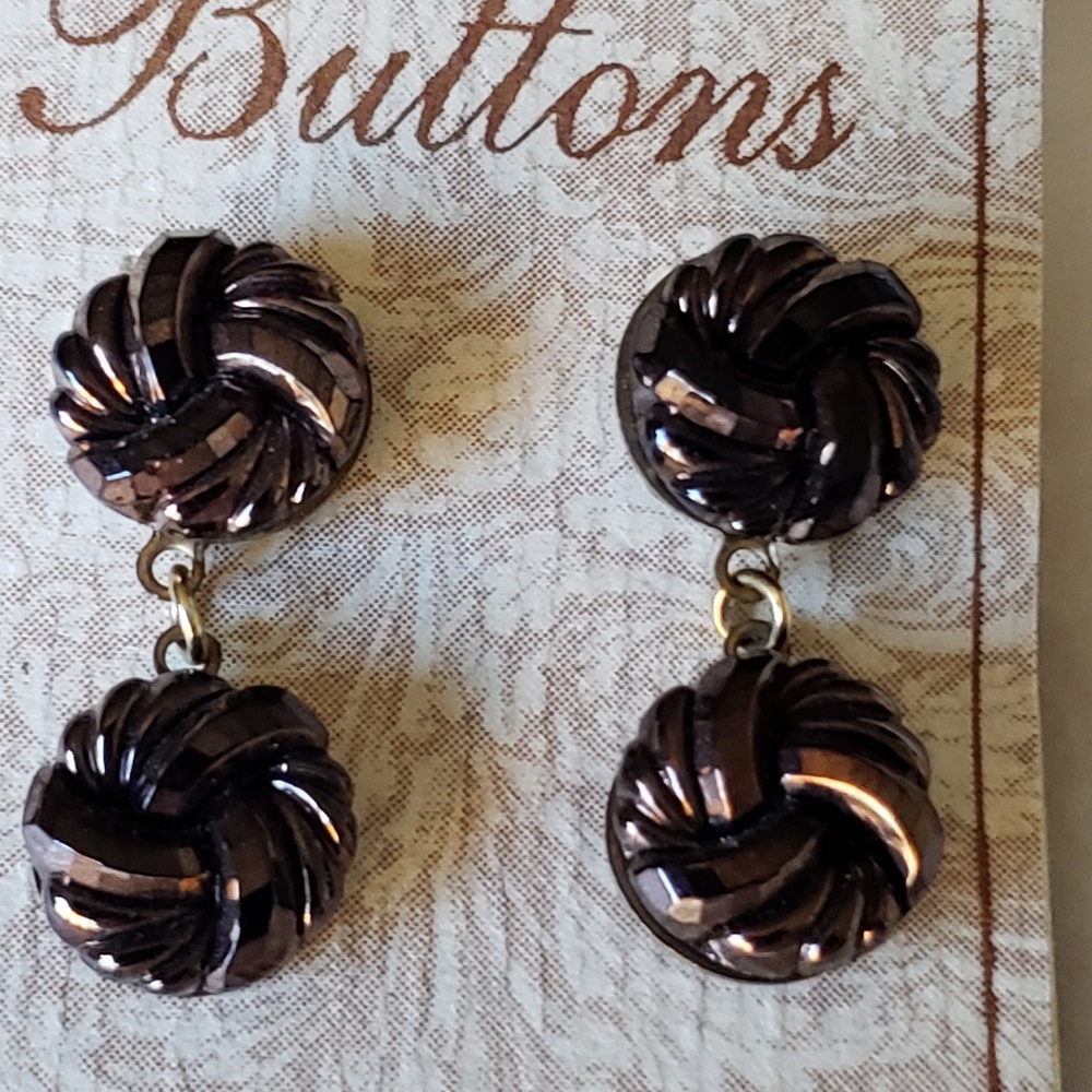 Vintage glass button bracelet & earrings NWT - Picture 3 of 3